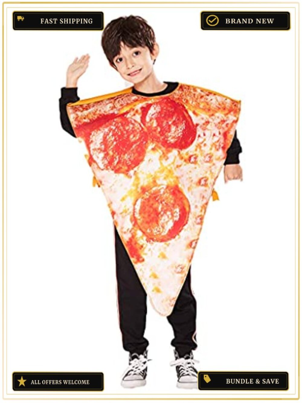 Kids Pizza Slice Halloween Costume Boys Girls Food Onesie